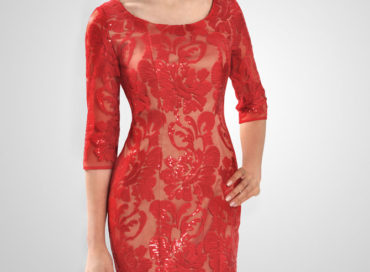 Элегантное красное платье